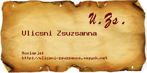 Ulicsni Zsuzsanna névjegykártya